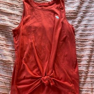 orange abercrombie tied tank top